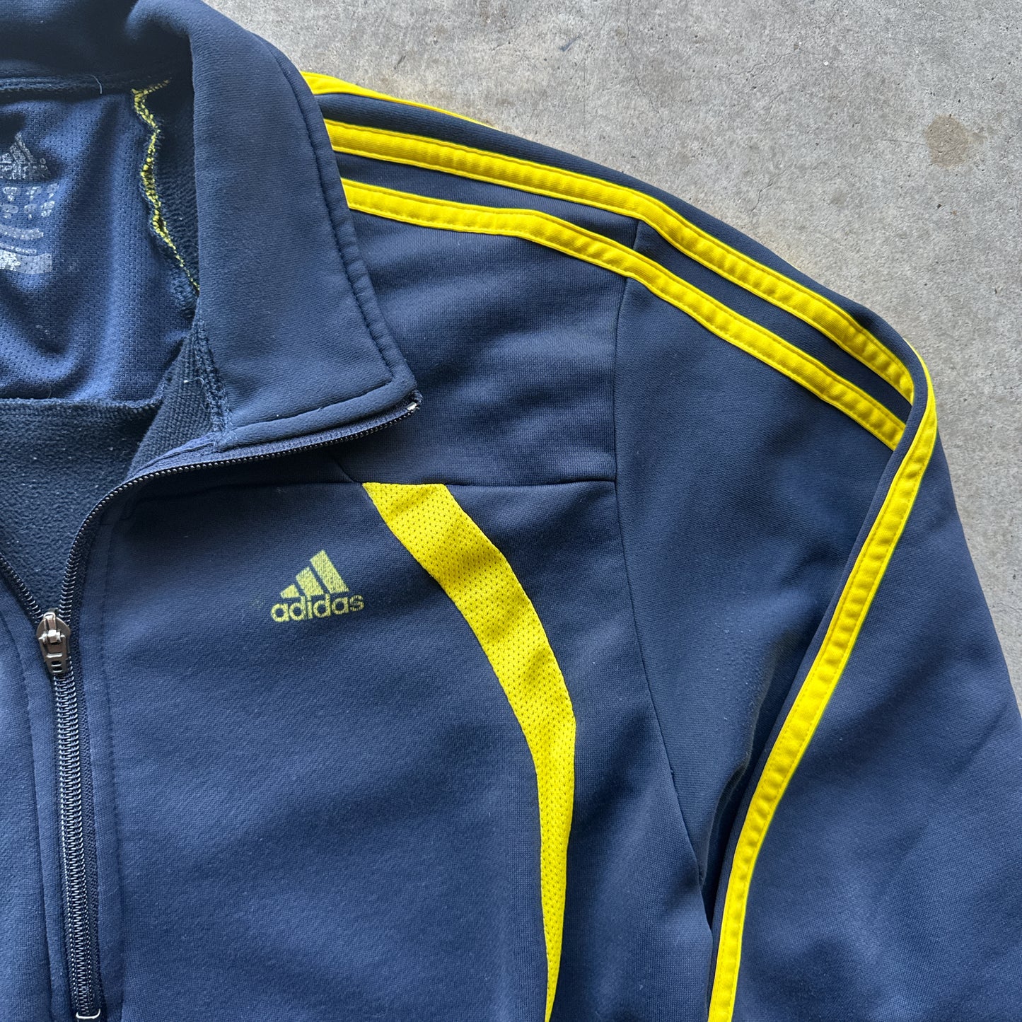 Vintage Adidas Yellow Striped Track Jacket - L