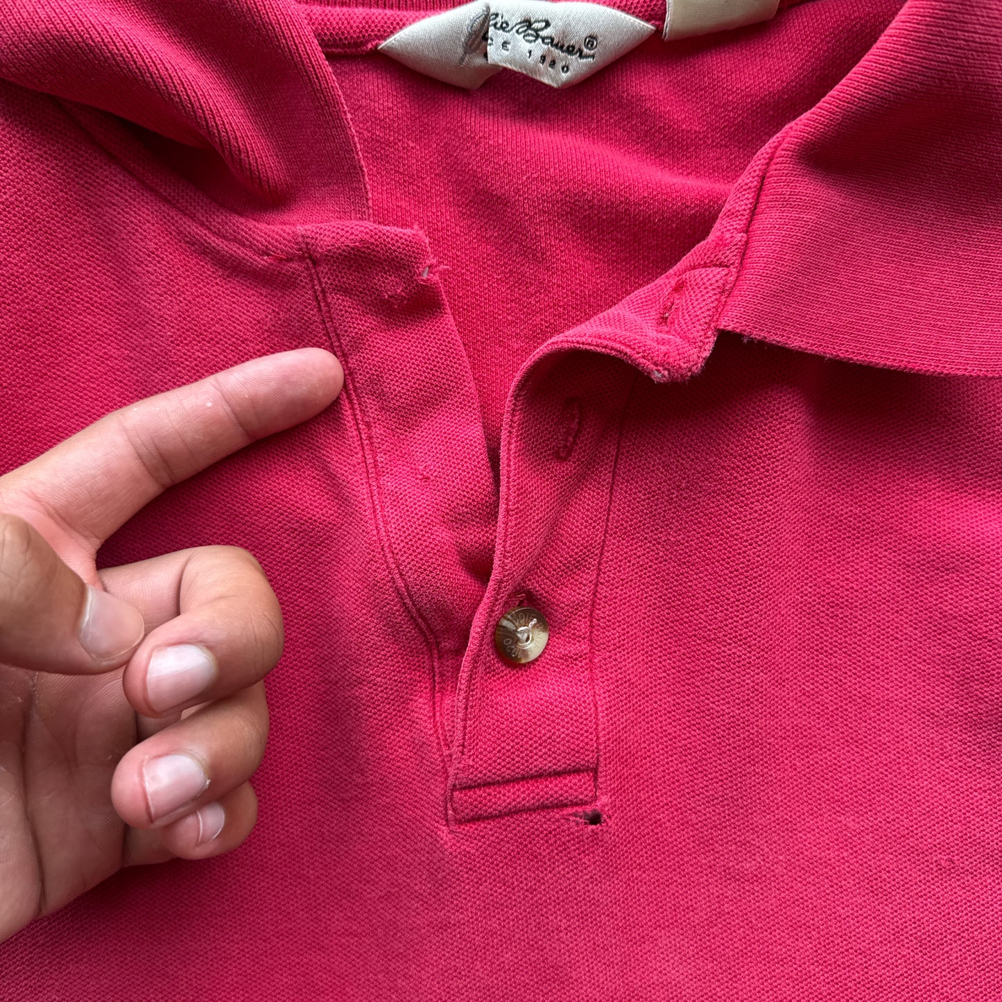 Eddie Bauer Red Polo Shirt - L