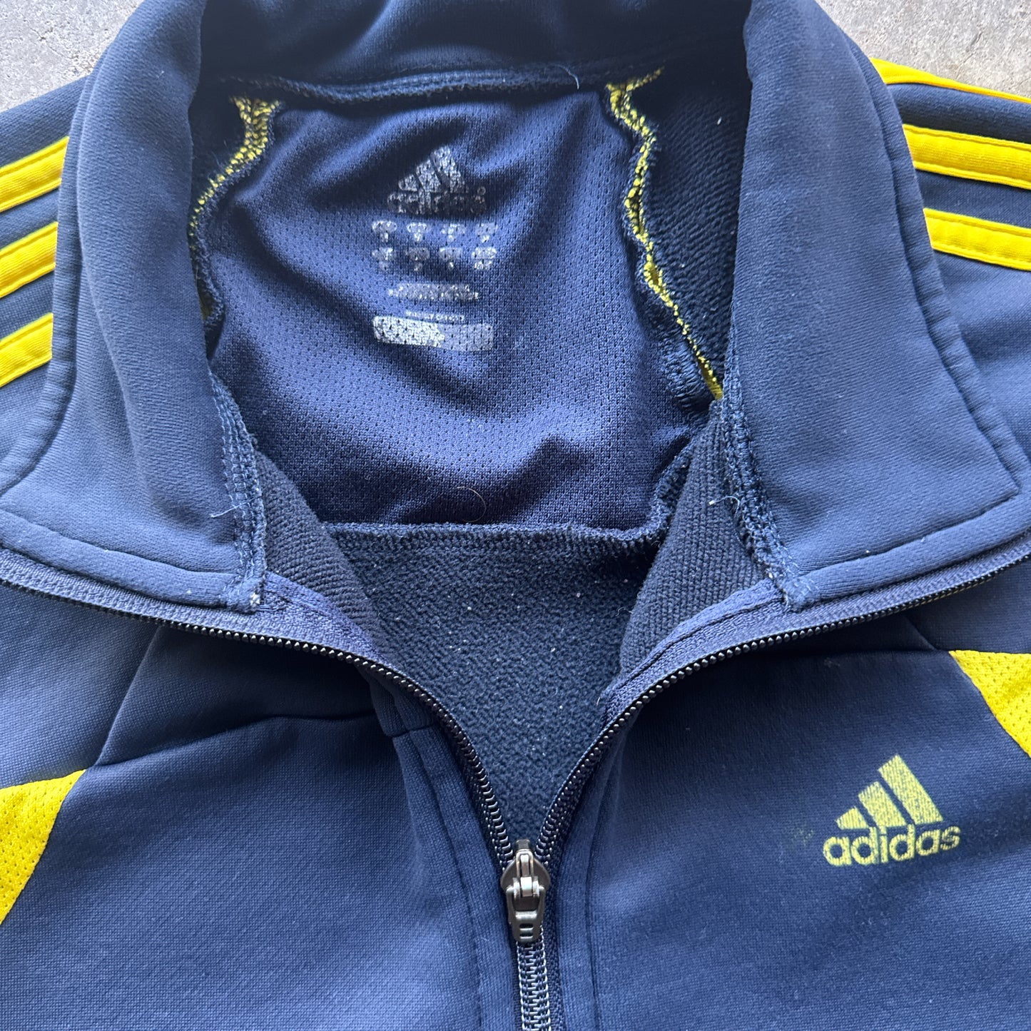 Vintage Adidas Yellow Striped Track Jacket - L