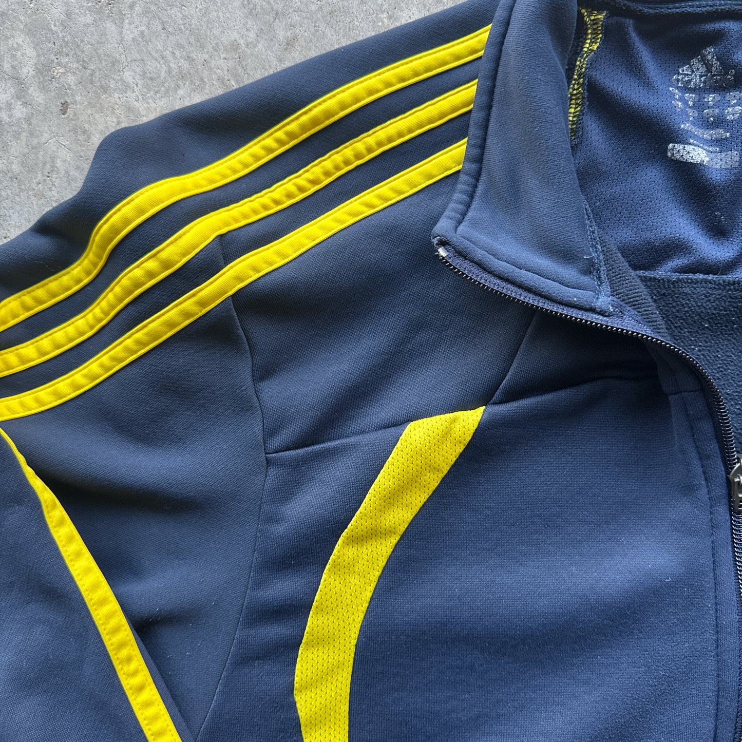 Vintage Adidas Yellow Striped Track Jacket - L