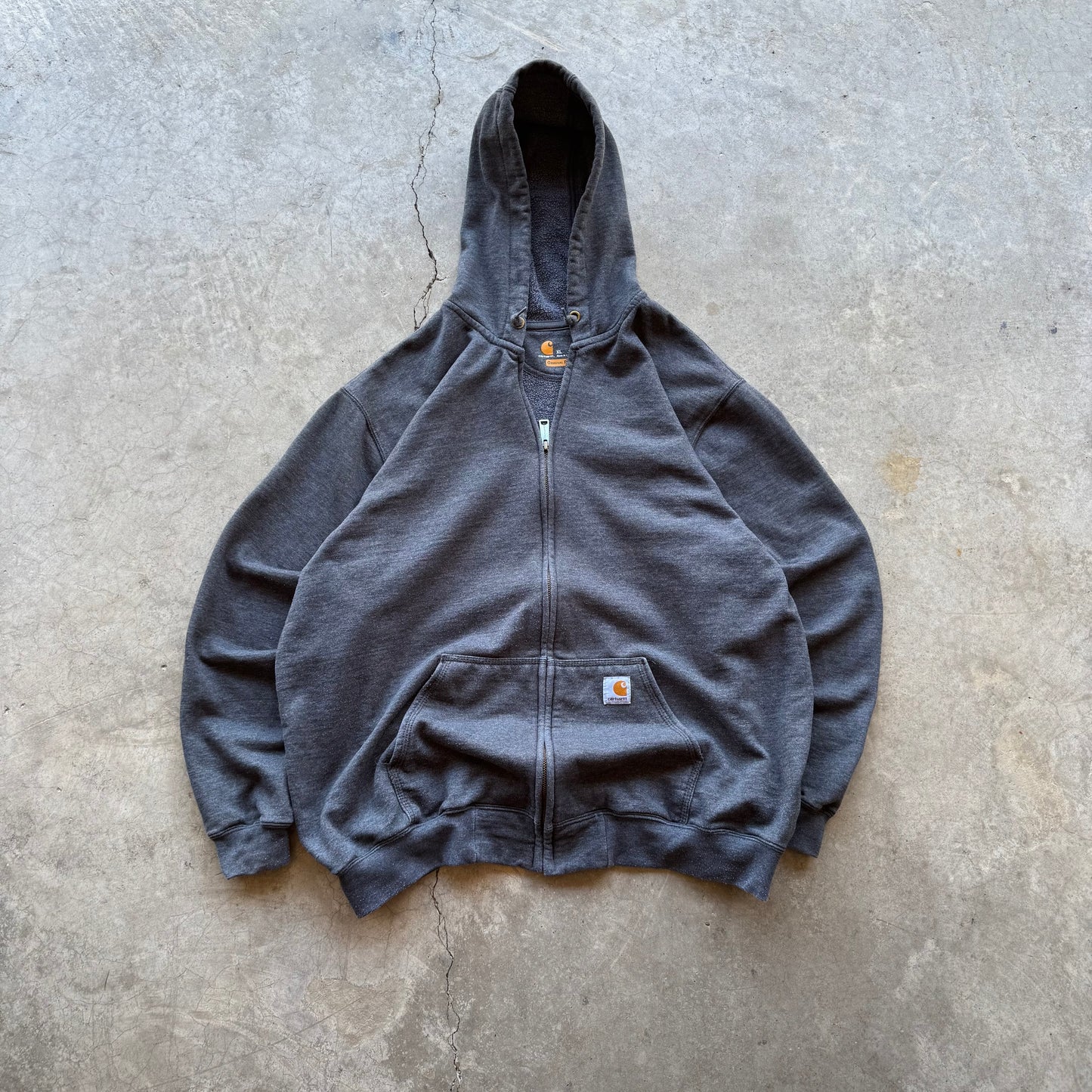 Vintage Light Grey Carhartt ZipUp - XL