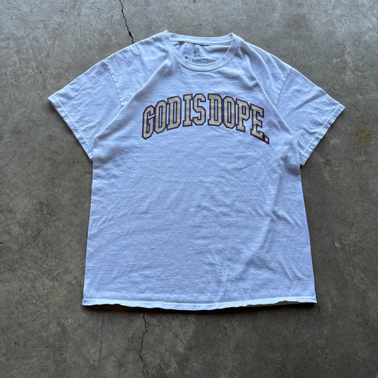 White ‘God is Dope’ Tee - L